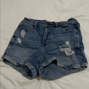 Hollister Blue Distressed Jean Shorts